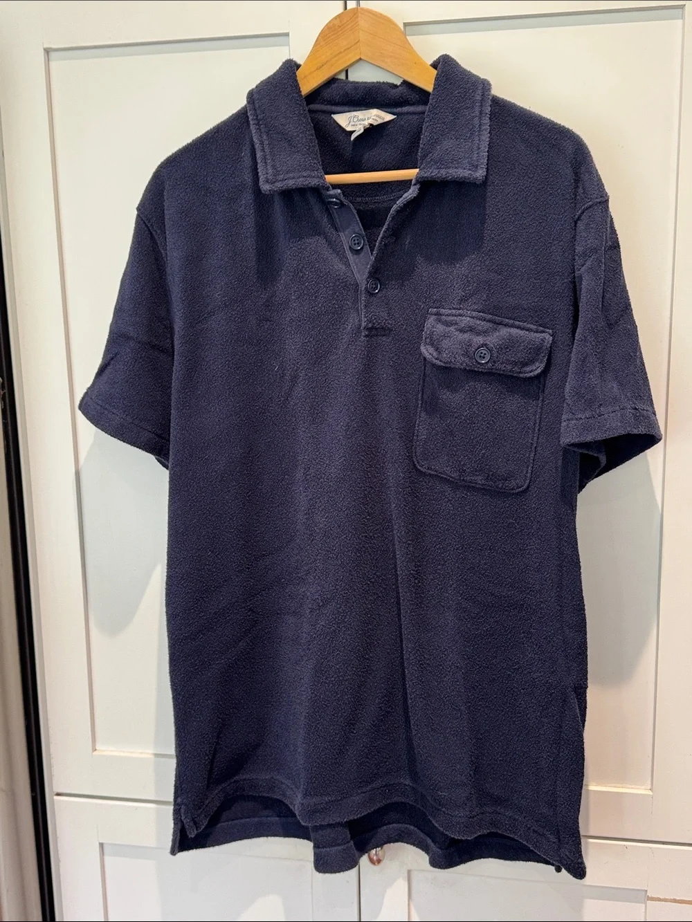 J. Crew Navy Blue Terry Cloth Polo Size XL